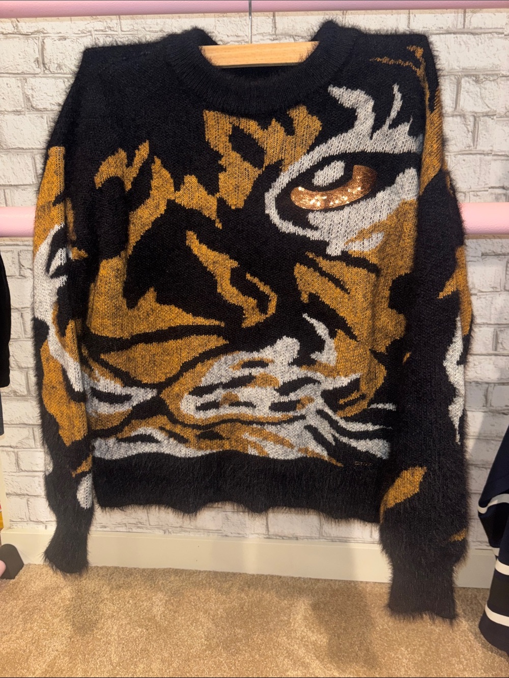 DKNY tiger sparkle eye sweater
